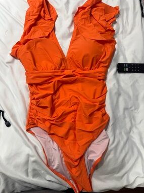 Amazon Women's One-Piece Swimsuit in Bright Orange